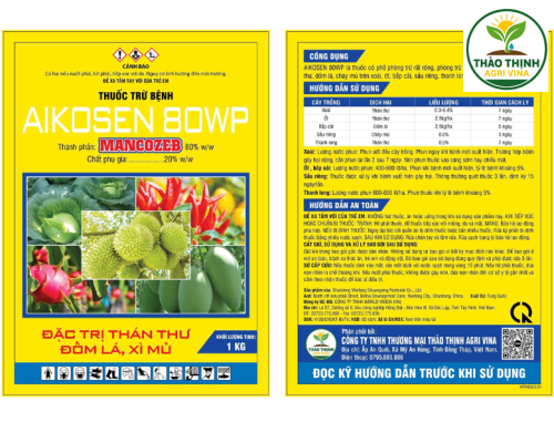 AIKOSEN 80WP ĐẶC TRỊ THÁN THƯ , ĐÔM LÁ,XÌ MỦ