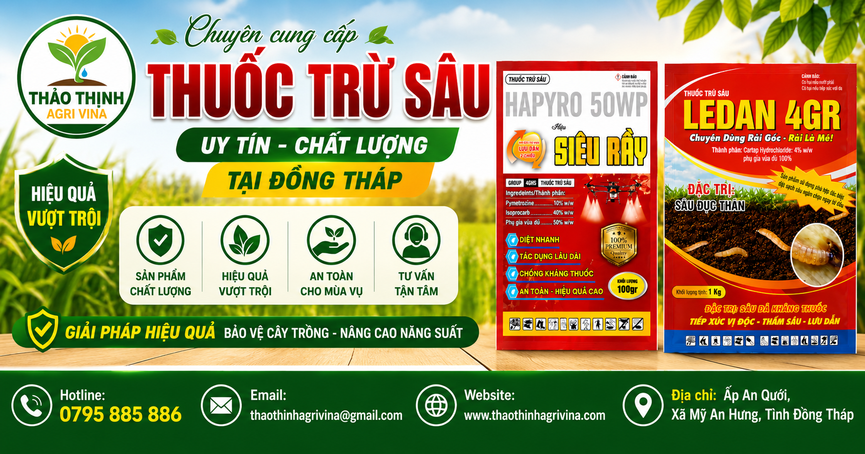 Chuyên cung cấp thuốc trừ sâu uy tín, chất lượng tại Đồng Tháp