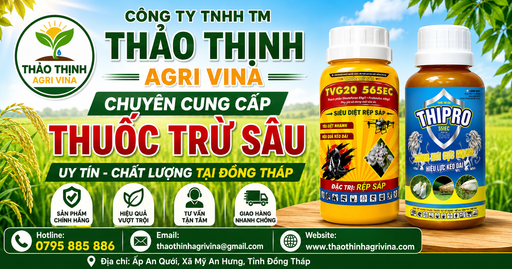 Chuyên cung cấp thuốc trừ sâu uy tín, chất lượng tại Đồng Tháp